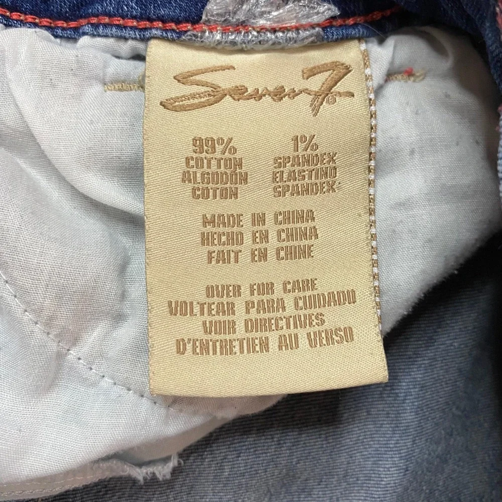 Seven7 Distressed Jeans‎ Womens Slim Straight Leg Medium Wash Denim Size 10 EUC